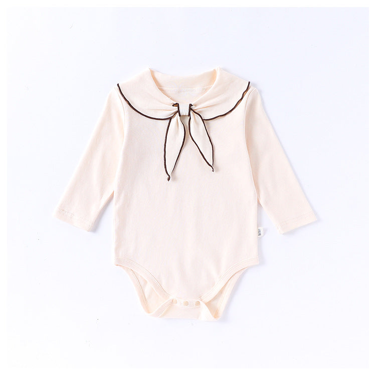 Spring Arrival Baby Girls Long Sleeves Navy Collar Onesies Bodysuits, MyKids-USA®, Baby One-Pieces, MyKids-USA - Size/Age - 66 (3-6M) - Color - Apricot -  -  - TR2502262359-C