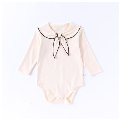 Spring Arrival Baby Girls Long Sleeves Navy Collar Onesies Bodysuits, MyKids-USA®, Baby One-Pieces, MyKids-USA - Size/Age - 66 (3-6M) - Color - Apricot -  -  - TR2502262359-C
