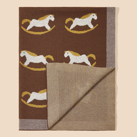 Best-Selling Knitted Baby Blanket With Horse Pattern: New Collection For Four Seasons