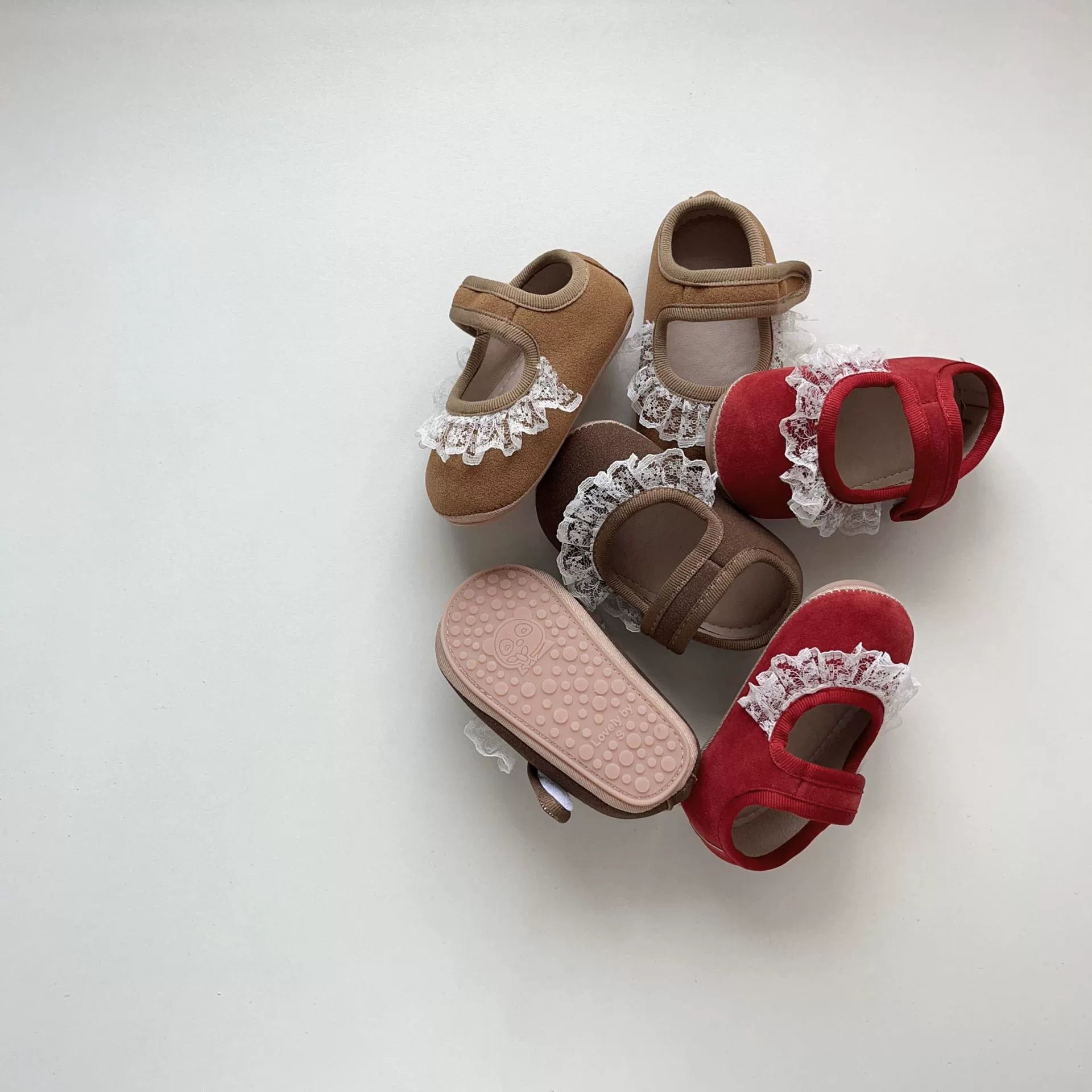 Spring and Autumn Baby Girl Fashion Lace Trim Decorated Toddler Soft-Sole Anti-slip Walking Shoes, MyKids-USA®, First Steps & Crawlers, MyKids-USA -  -  -  -  -  -  - 