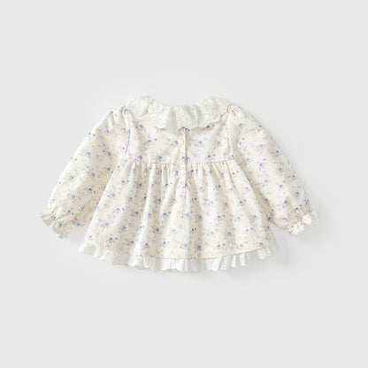 Arrival Autumn Baby Kids Girls Floral Print Long Sleeves Beige Dress, MyKids-USA®, Baby & Toddler Dresses, MyKids-USA -  -  -  -  -  -  - 