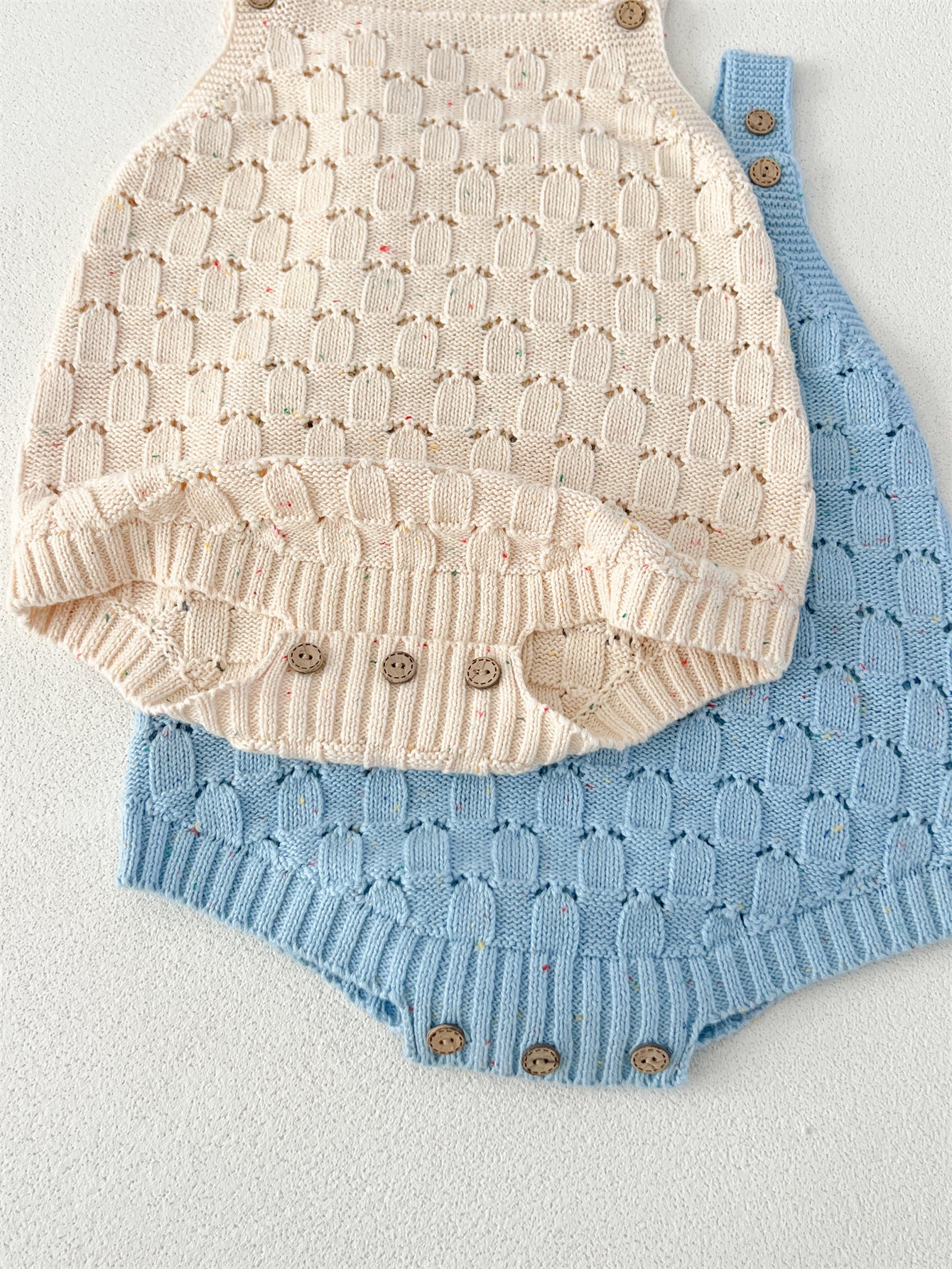 Autumn Arrival Baby Unisex Geometric Hollow-Out Pattern Sleeveless Onesies with Strips, MyKids-USA®, Baby One-Pieces, MyKids-USA -  -  -  -  -  -  - 