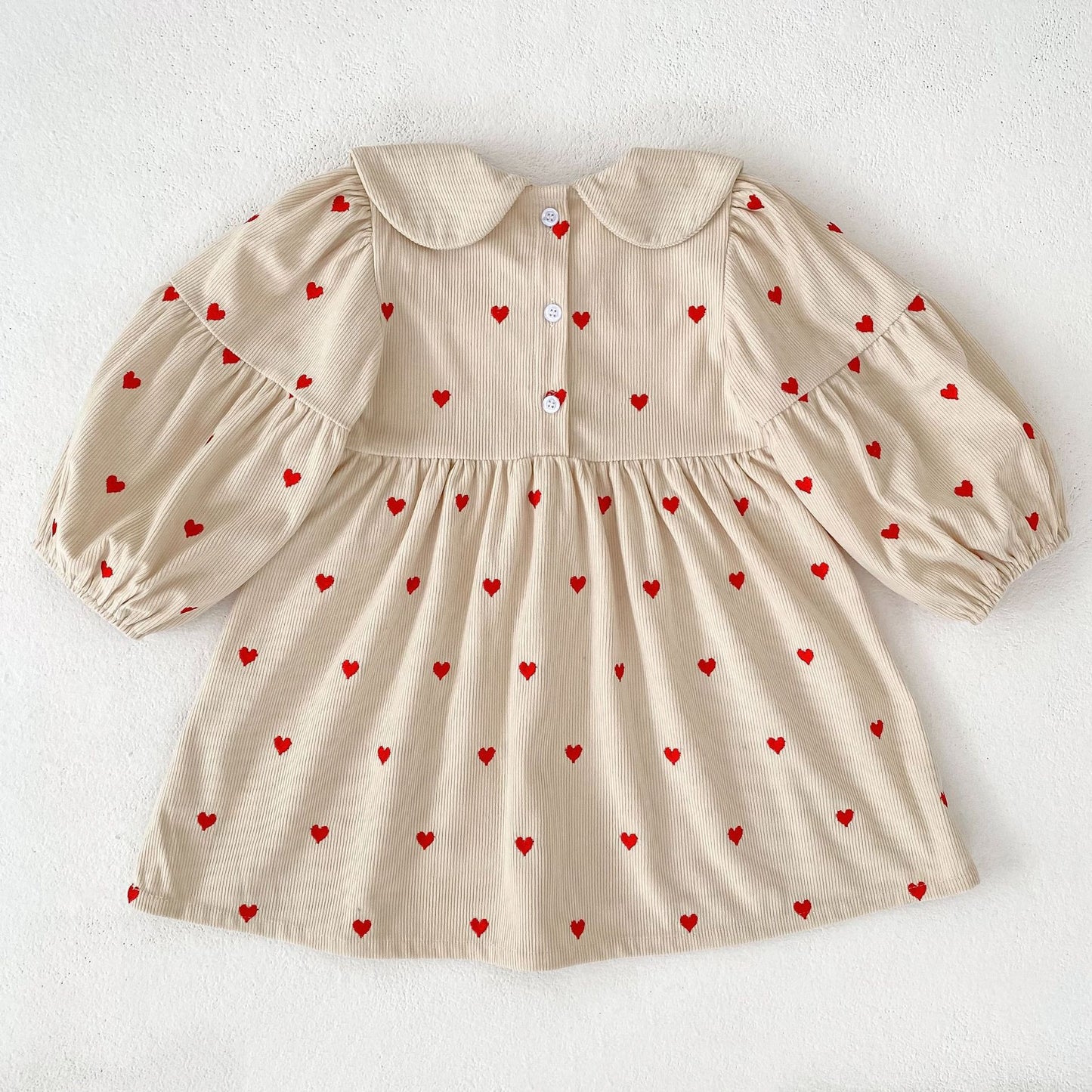 MyKids-USA® Autumn Arrival Baby Kids Girls Long Sleeves Cute Hearts Printed Dress