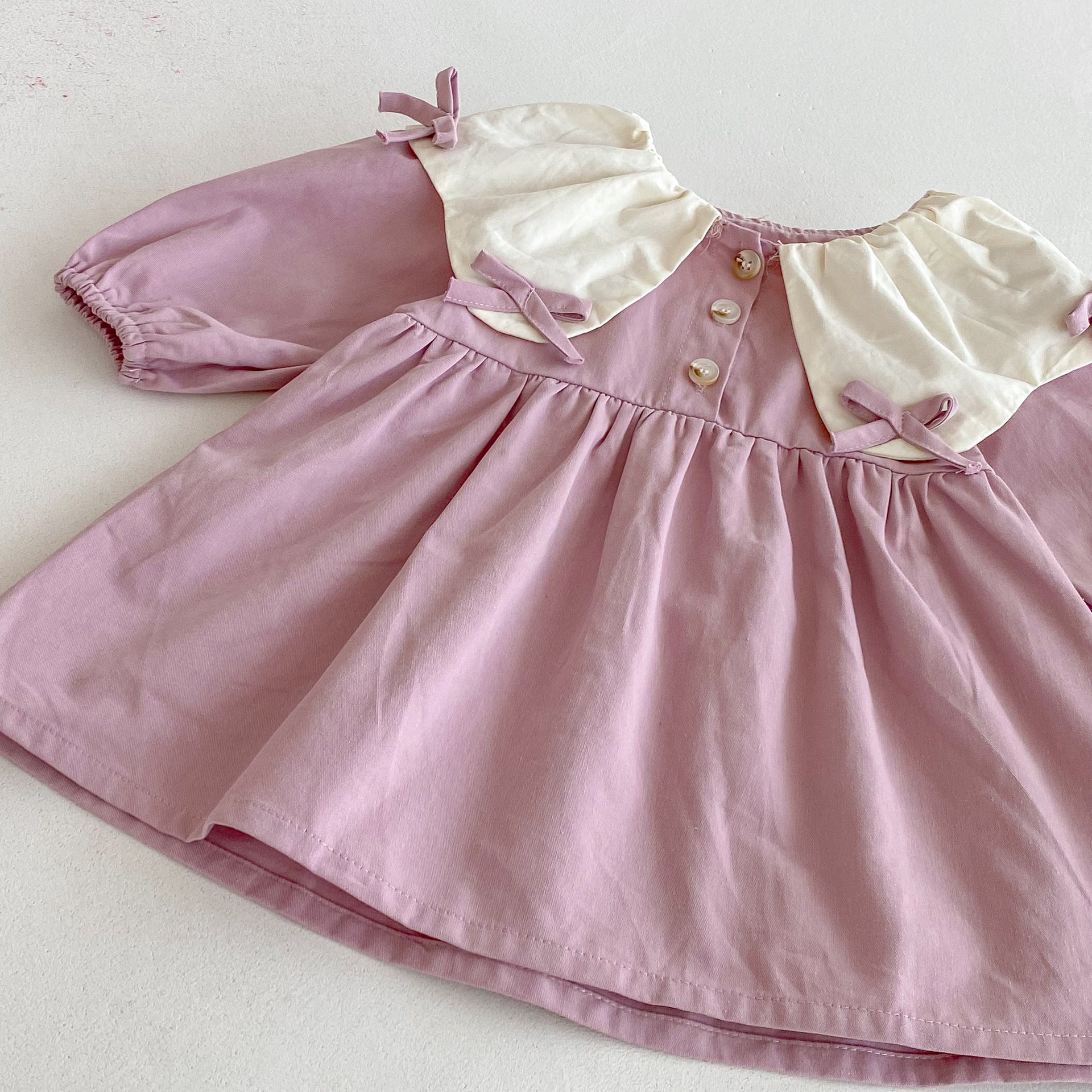 Autumn Baby Kids Girls Butterfly-bows Pattern Long-sleeved Purple Onesies and Dress – Princess Sister Matching Set, MyKids-USA®, Baby & Toddler Dresses, MyKids-USA -  -  -  -  -  -  - 