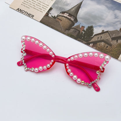 Trendy Butterfly Frame Sunglasses – Pearl-Adorned Party Sunglasses for Girls, MyKids-USA®, Sunglasses, MyKids-USA - Size/Age - Average Size (0-12Y） - Color - Pink -  -  - TR2601281022-D.