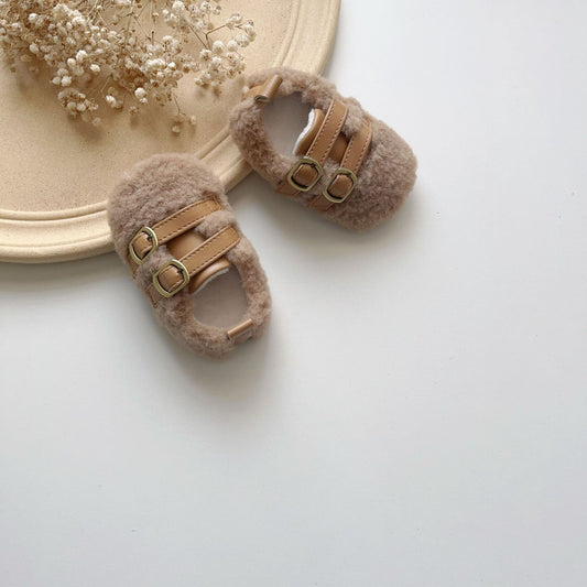 Winter Baby Girl Fashion Solid Color Fluffy Warm Toddler Soft-Sole Anti-slip Walking Shoes, MyKids-USA®, First Steps & Crawlers, MyKids-USA - Size/Age - insole length 11.00 cm - Color - Apricot -  -  - TR2512031858-A