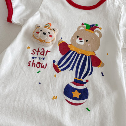 Summer Arrival Baby Boys and Girls Short Sleeves Letters and Cartoon Pattern Rompers, MyKids-USA®, Baby One-Pieces, MyKids-USA -  -  -  -  -  -  - .