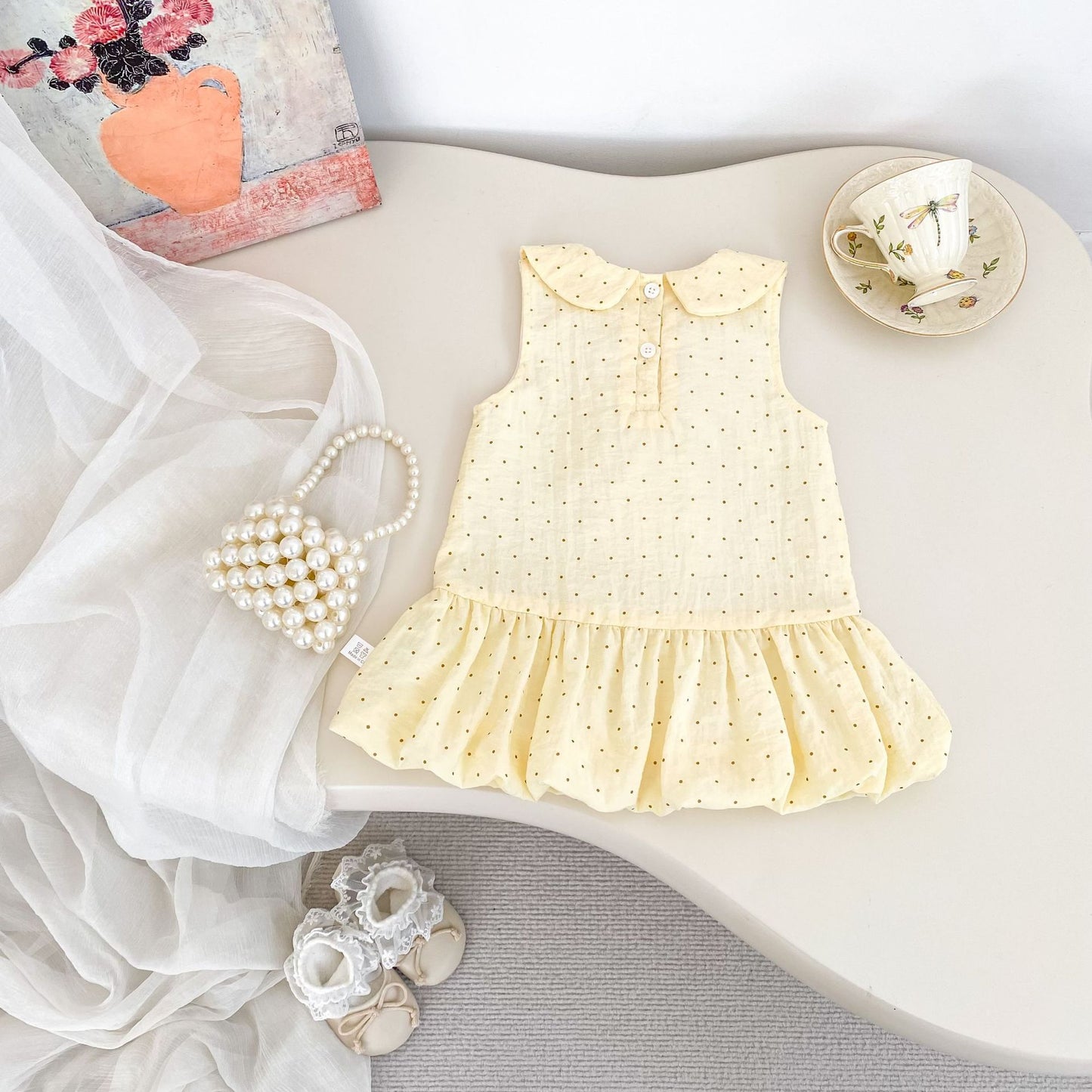 Summer Baby Kids Girls Sleeveless Dots Pattern Dress