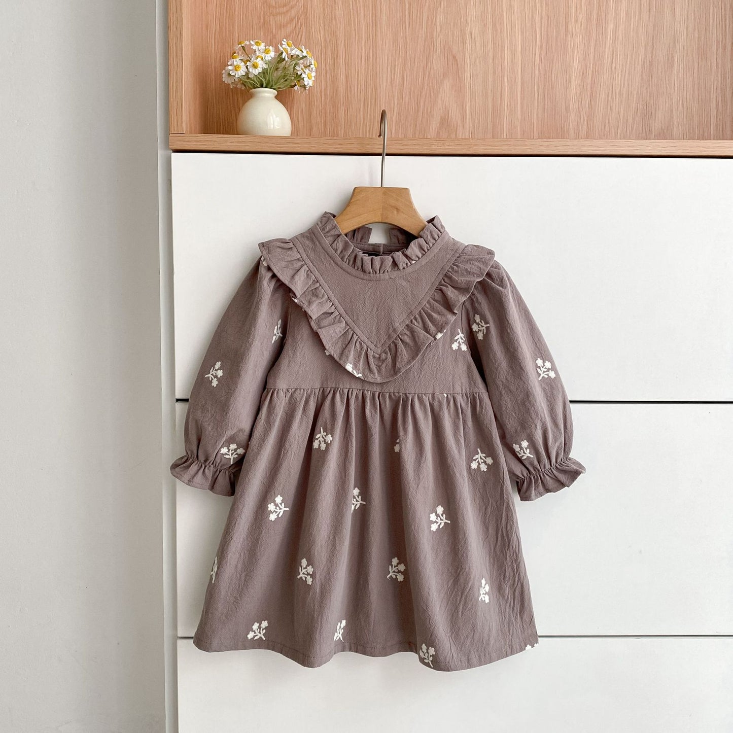 Arrival Spring and Autumn Flowers Embroidered Pattern Baby Kids Girls Onesies and Dress – Princess Sister Matching Set