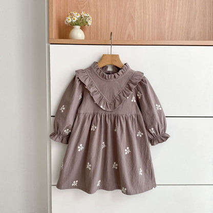 Arrival Spring and Autumn Flowers Embroidered Pattern Baby Kids Girls Onesies and Dress – Princess Sister Matching Set