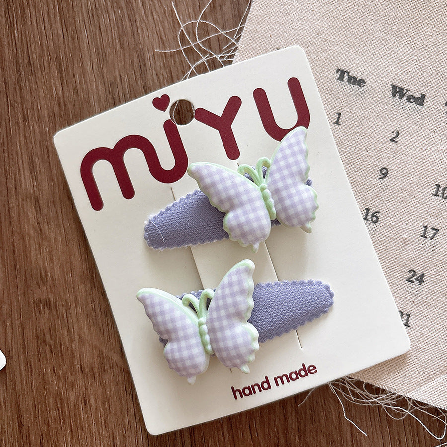 Collection of 2 Versatile Butterfly Pattern Hair Clips, MyKids-USA®, Hair Pins, Claws & Clips, MyKids-USA - Size/Age - Average Size (0-12Y） - Color - Purple -  -  - TR2601061446-D.