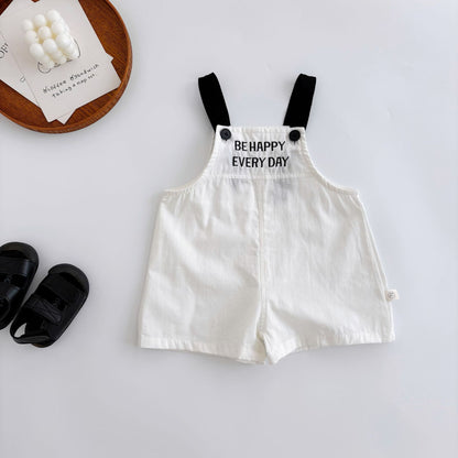 Summer Hot Selling Baby Kids Unisex Sleeveless Letters Embroidered Strap Overalls and Striped Vest Clothing Set, MyKids-USA®, Baby & Toddler Outfits, MyKids-USA -  -  -  -  -  -  - 