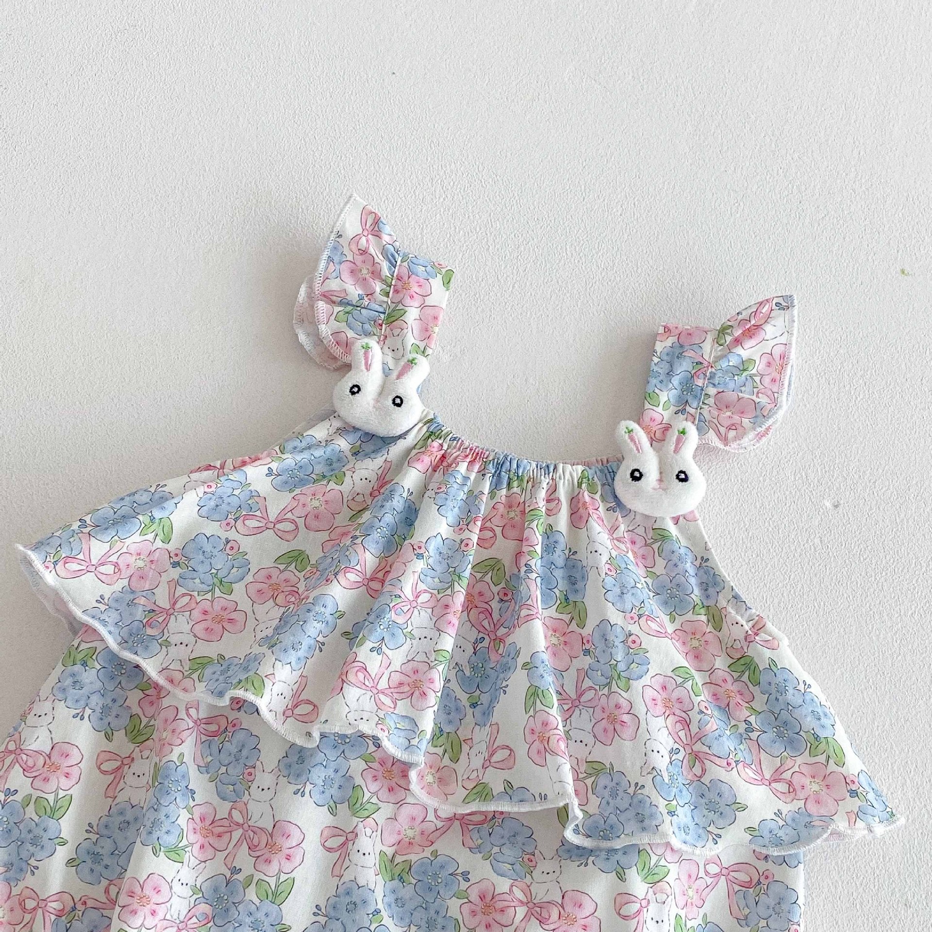 Summer Arrival Baby Girls Cute Floral Sleeveless Ruffle Design Onesies, MyKids-USA®, Baby One-Pieces, MyKids-USA -  -  -  -  -  -  - 