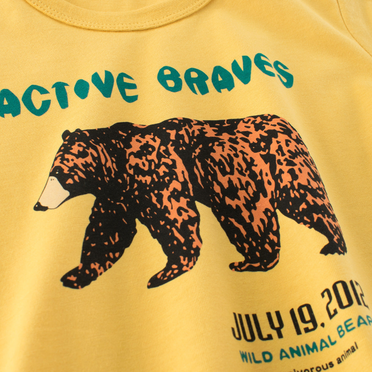 Summer Boys’ Grizzly and Letters Pattern T-shirt in European and American Style, MyKids-USA®, Baby & Toddler Tops, MyKids-USA -  -  -  -  -  -  - 