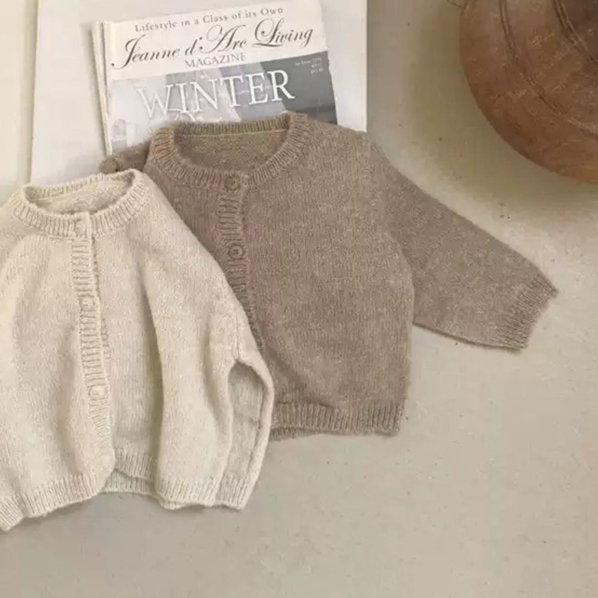 Arrival Spring and Autumn Baby Kids Unisex Solid Color Knitted Cardigan Sweater, MyKids-USA®, Cardigans, MyKids-USA - Size/Age - 73 (6-9M) - Color - Coffee -  -  - TR2601261632-B.