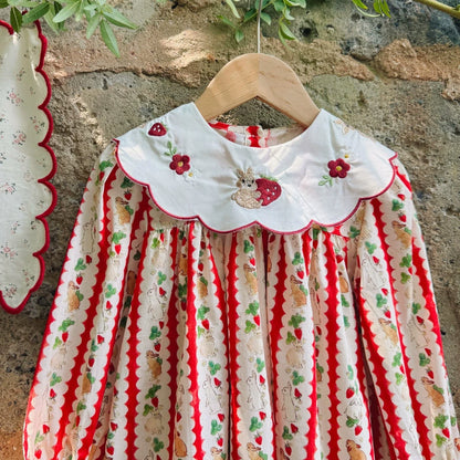 Autumn Arrival Baby Kids Girls Rabbits and Striped Pattern Long Sleeves Dress with Collar, MyKids-USA®, Baby & Toddler Dresses, MyKids-USA -  -  -  -  -  -  - 