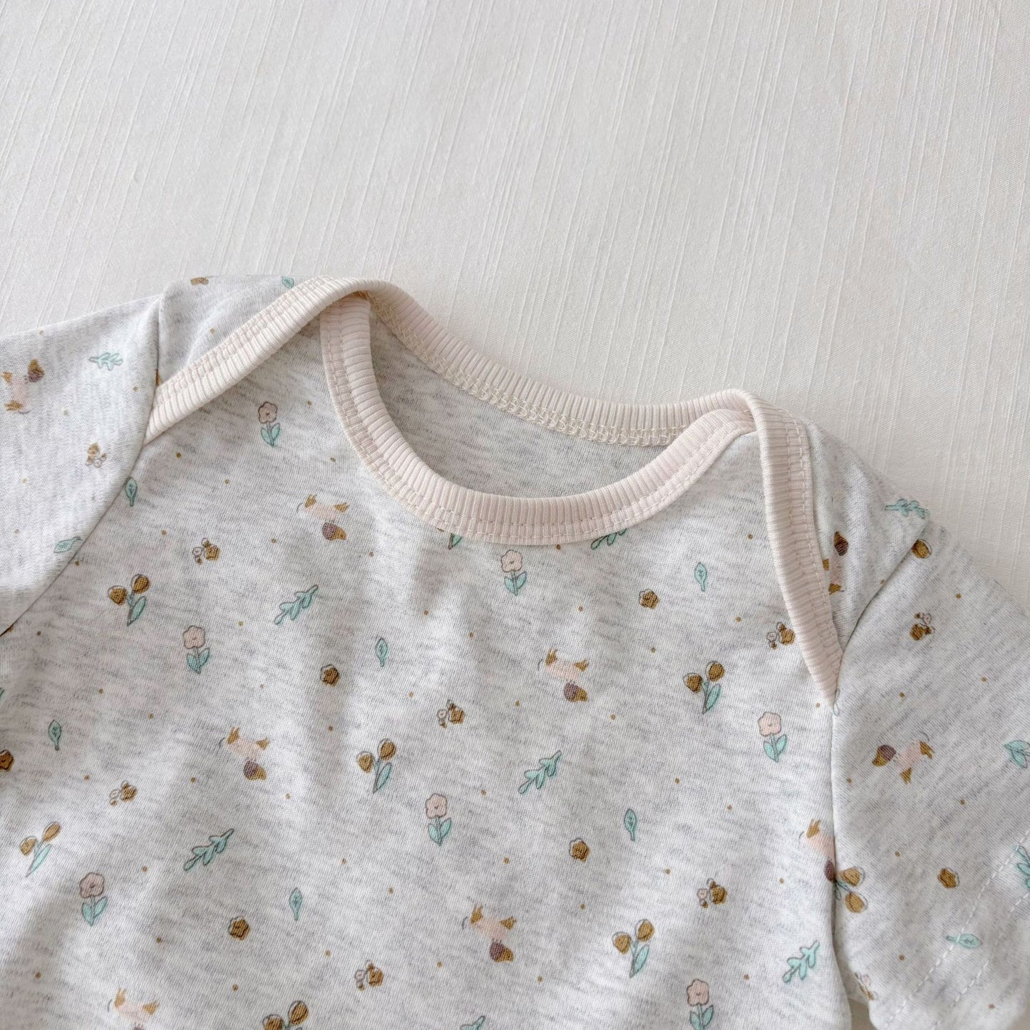 Summer Arrival Baby Unisex Casual Flowers Pattern Short Sleeves Grey Onesies, MyKids-USA®, Baby One-Pieces, MyKids-USA -  -  -  -  -  -  - 