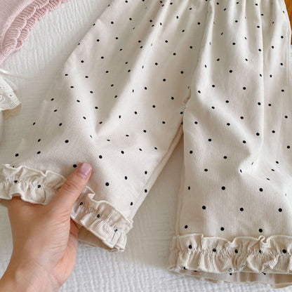 Autumn and Spring Arrival Casual Style Dots Pattern Pants for Girls, MyKids-USA®, Trousers, MyKids-USA -  -  -  -  -  -  - 