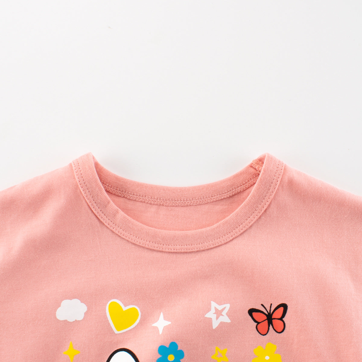 Summer Girls’ Cartoon Rabbit and Letters Pattern Printed T-shirt in European and American Style, MyKids-USA®, Baby & Toddler Tops, MyKids-USA -  -  -  -  -  -  - 