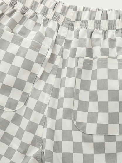 Summer Arrival Baby Kids Casual Style Plaid Shorts