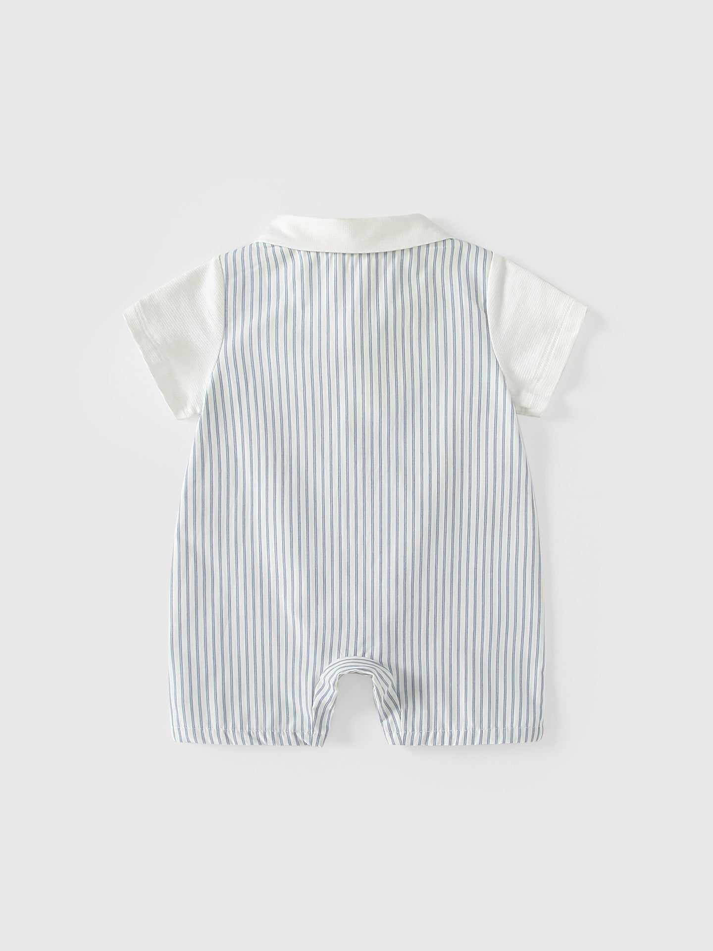 Summer Arrival Baby Boys Short Sleeves Color Patchwork Striped Rompers Bodysuits