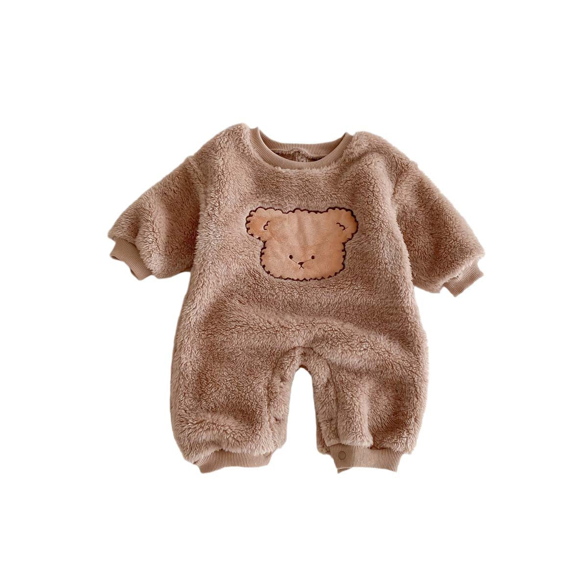 Winter Arrival Baby Unisex Long Sleeves Cute Teddy Bear Pattern Fluffy Rompers, MyKids-USA®, Baby One-Pieces, MyKids-USA - Size/Age - 66 (3-6M) - Color - Coffee -  -  - TR2510302358-B
