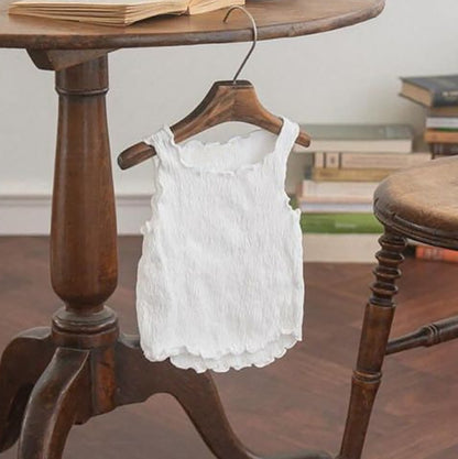 Summer Hot Selling Baby Kids Girls Sleeveless Solid Color Top Vest, MyKids-USA®, Baby & Toddler Tops, MyKids-USA - Size/Age - 73 (6-9M) - Color - Beige -  -  - TR2505291731-A