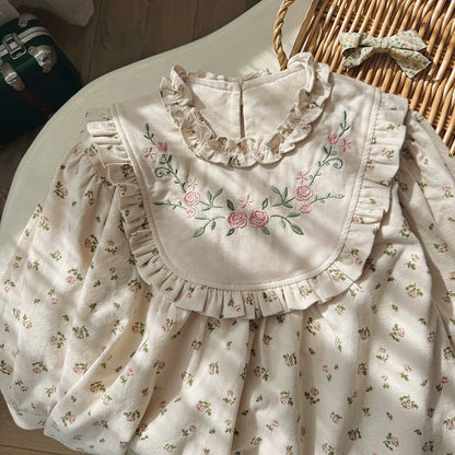 Arrival Autumn Girls Flowers Embroidery and Printed Pattern Long Sleeves Dress, MyKids-USA®, Baby & Toddler Dresses, MyKids-USA -  -  -  -  -  -  - 