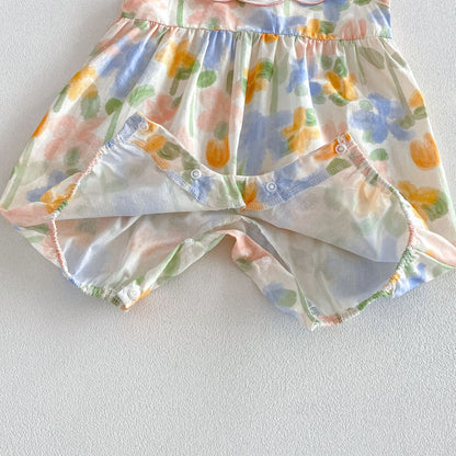 Summer Arrival Baby Girls Sleeveless Crew Neck Floral Pattern Rompers, MyKids-USA®, Baby & Children's One-Pieces, MyKids-USA -  -  -  -  -  -  - .