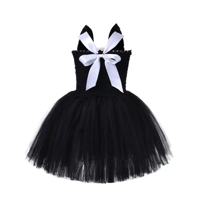 Black Cat Girl Tulle Puff Dress – Halloween Design Party Performance Costume Set, MyKids-USA®, Costume Dresses, MyKids-USA -  -  -  -  -  -  - .
