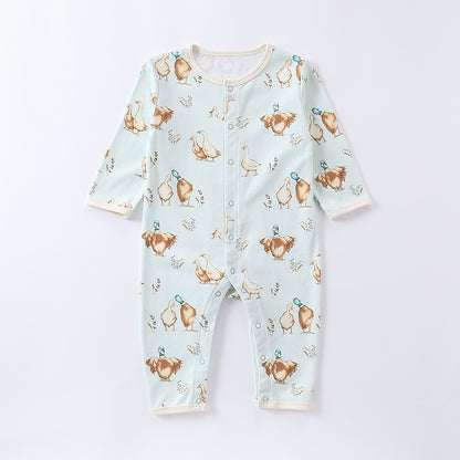 Autumn and Spring Arrival Baby Unisex Animals Pattern Long Sleeves Crew Neck Single Breasted Rompers, MyKids-USA®, Baby One-Pieces, MyKids-USA - Size/Age - 66 (3-6M) - Color - Green -  -  - TR2408122344-C