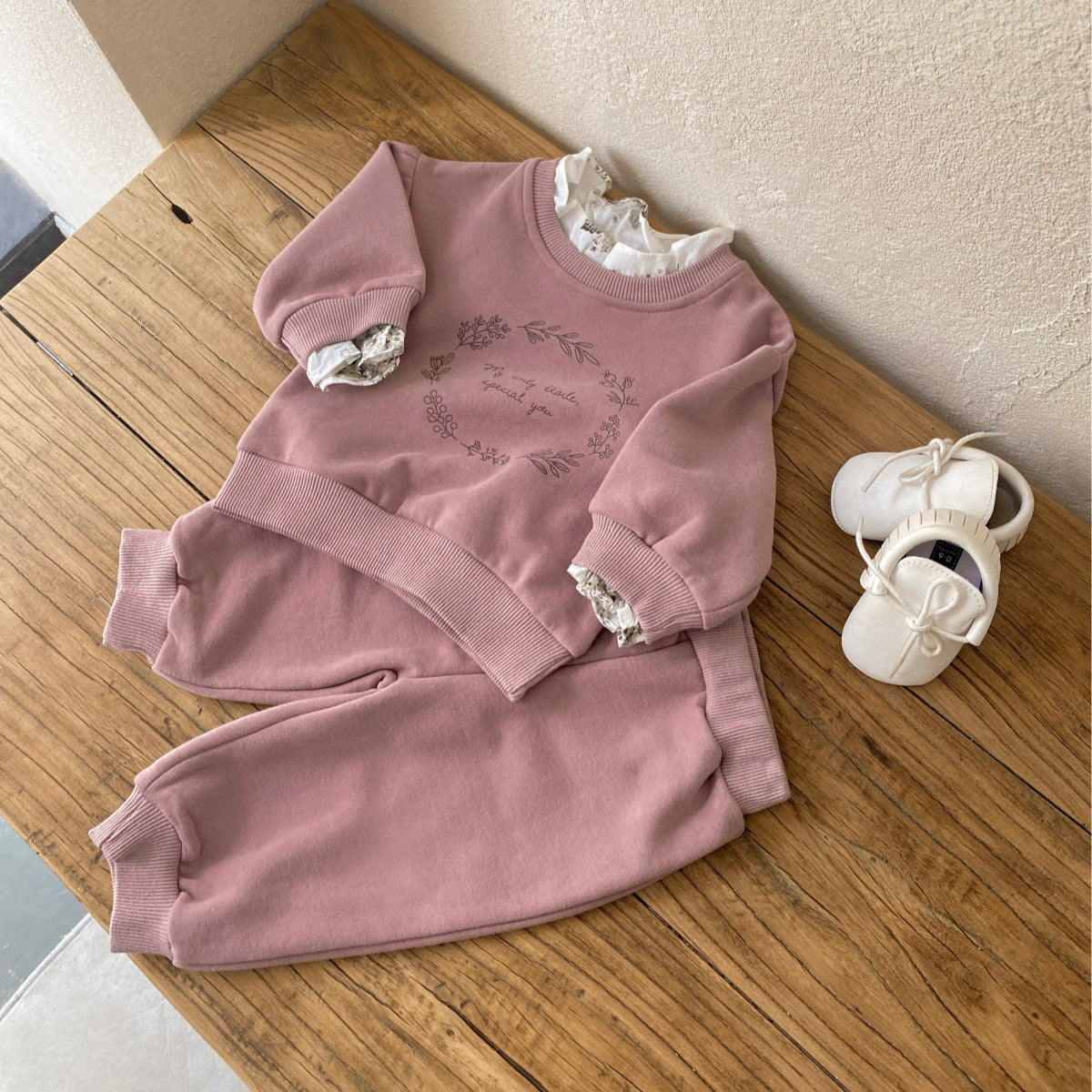 Winter and Spring Baby Kids Girls Long Sleeves Flowers and Letters Pattern Pullover and Pants Clothing Set, MyKids-USA®, Baby & Toddler Outfits, MyKids-USA -  -  -  -  -  -  - .