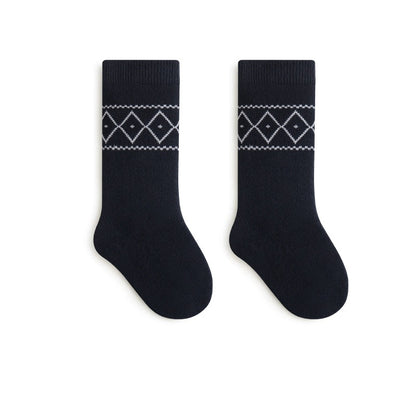 Autumn and Winter Baby Unisex Breathable Simple Argyle Pattern Warm Socks