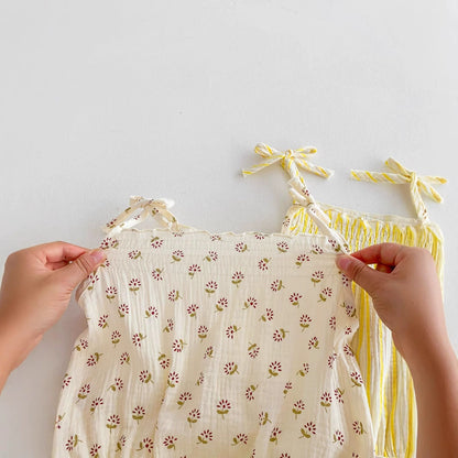 Summer Arrival Baby Girls Flowers or Striped Pattern Sleeveless Onesies, MyKids-USA®, Baby One-Pieces, MyKids-USA -  -  -  -  -  -  - 