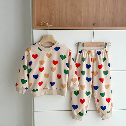 Arrival Autumn Baby Unisex Long Sleeves Colorful Heart Pattern Top Sweatshirt and Long Trousers Clothing Set, MyKids-USA®, Baby & Toddler Outfits, MyKids-USA - Size/Age - 80 (9-12M) - Color - Colorful -  -  - TR2507222323-A