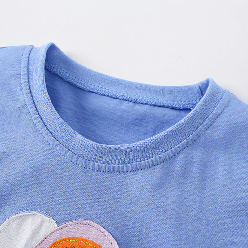 Summer Girls’ Butterfly Pattern Decorated T-shirt in European and American Style, MyKids-USA®, Baby & Toddler Tops, MyKids-USA -  -  -  -  -  -  - 