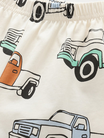 Arrival Summer Baby Kids Boys Short Sleeves Cartoon Pattern T-shirt and Shorts Clothing Set
