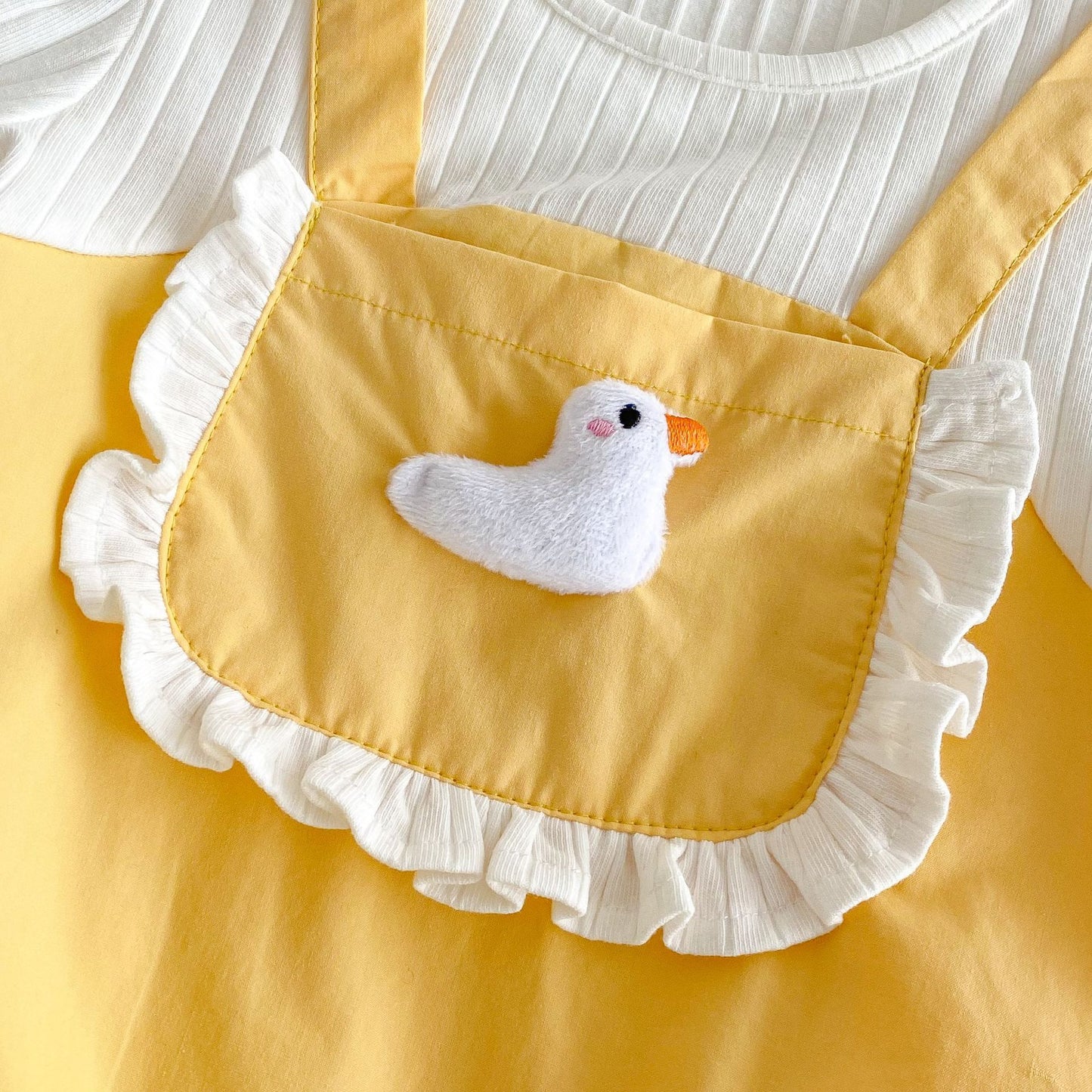 Summer Arrival Baby Girls Cute Cartoon Duck Decorated Short Sleeves Onesies, MyKids-USA®, Baby One-Pieces, MyKids-USA -  -  -  -  -  -  - 