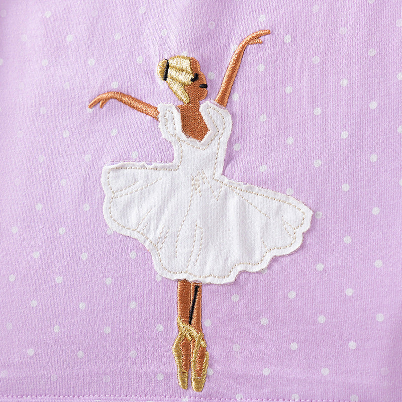 Autumn and Spring Arrival Purple Dancers Cartoon Pattern Long Sleeves Dress for Stylish Girls, MyKids-USA®, Baby & Toddler Dresses, MyKids-USA -  -  -  -  -  -  - 