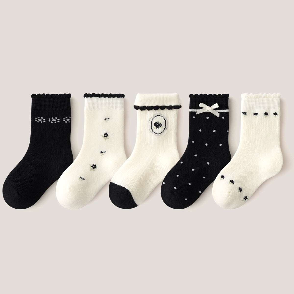 Winter Arrival Baby Kids Unisex Breathable Simple Cute Pattern Socks 1 Lot=5-Pair Set, MyKids-USA®, Baby & Toddler Socks & Tights, MyKids-USA - Size/Age - S (1-3Y) - Color - Apricot -  -  - TR2512301315-A.