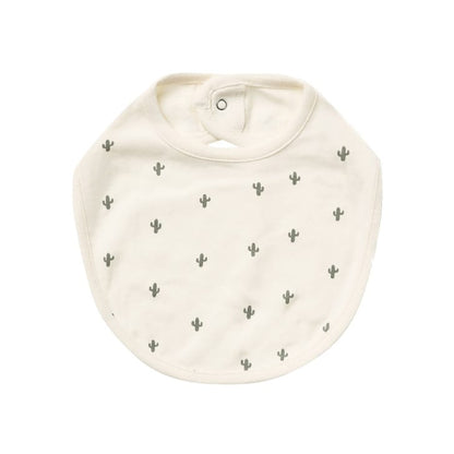 Baby Printed Pattern Covered Button Design Pure Cotton Bibs, MyKids-USA®, Bibs, MyKids-USA - Size/Age - S (0-1Y) - Color - White -  -  - JM2204261709-A