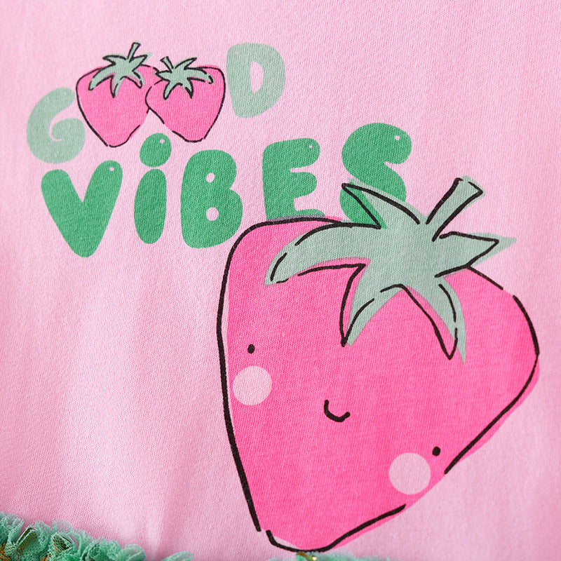 Autumn and Spring Arrival Strawberry Cartoon and Polka Dots Pattern Long Sleeves Crew Neck Dress for Stylish Girls, MyKids-USA®, Baby & Toddler Dresses, MyKids-USA -  -  -  -  -  -  - 