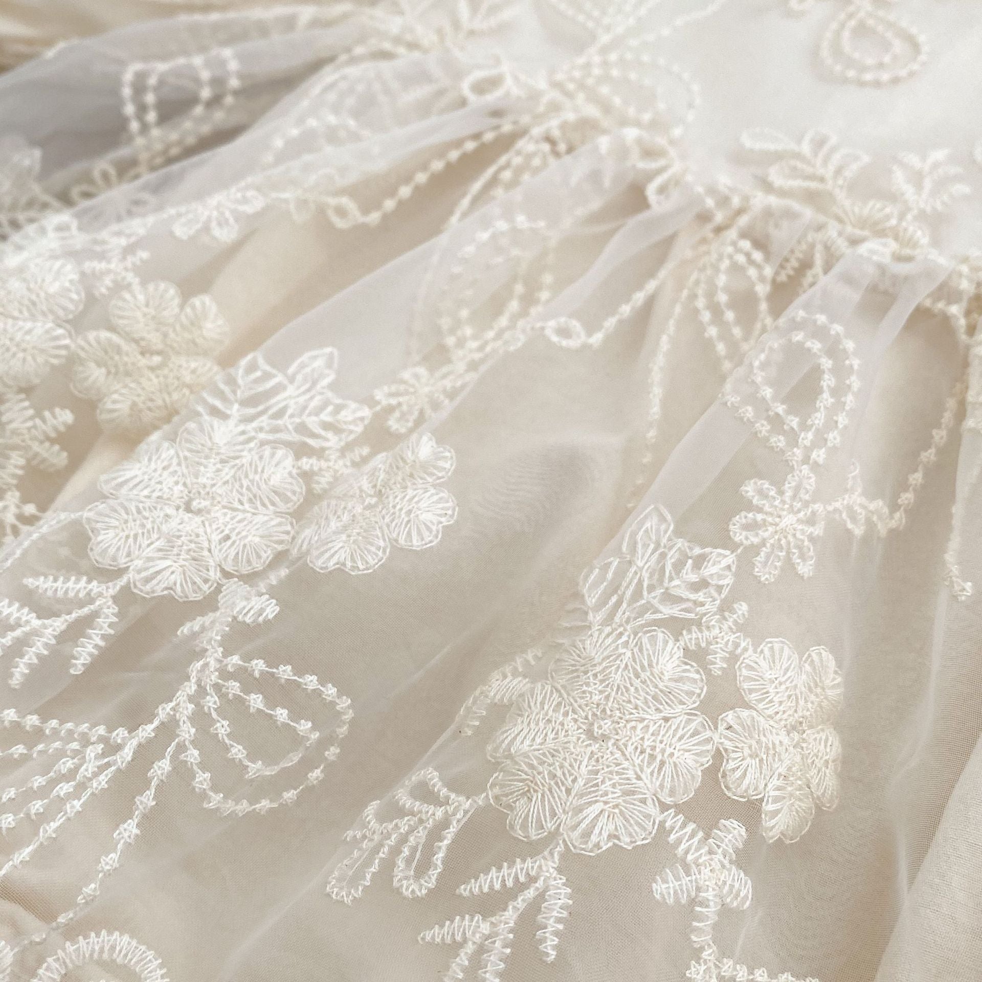 Arrival Baby Girls Long Sleeves Solid Color Floral Embroidered Tulle Bodysuits Dress, MyKids-USA®, Baby & Toddler Dresses, MyKids-USA -  -  -  -  -  -  - 