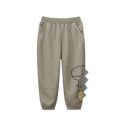 Children Boys Dinosaur Cartoon Sports Trousers With Pockets