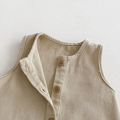 Summer Arrival Baby Unisex Solid Color Sleeveless Rompers Overalls, MyKids-USA®, Baby One-Pieces, MyKids-USA -  -  -  -  -  -  - 