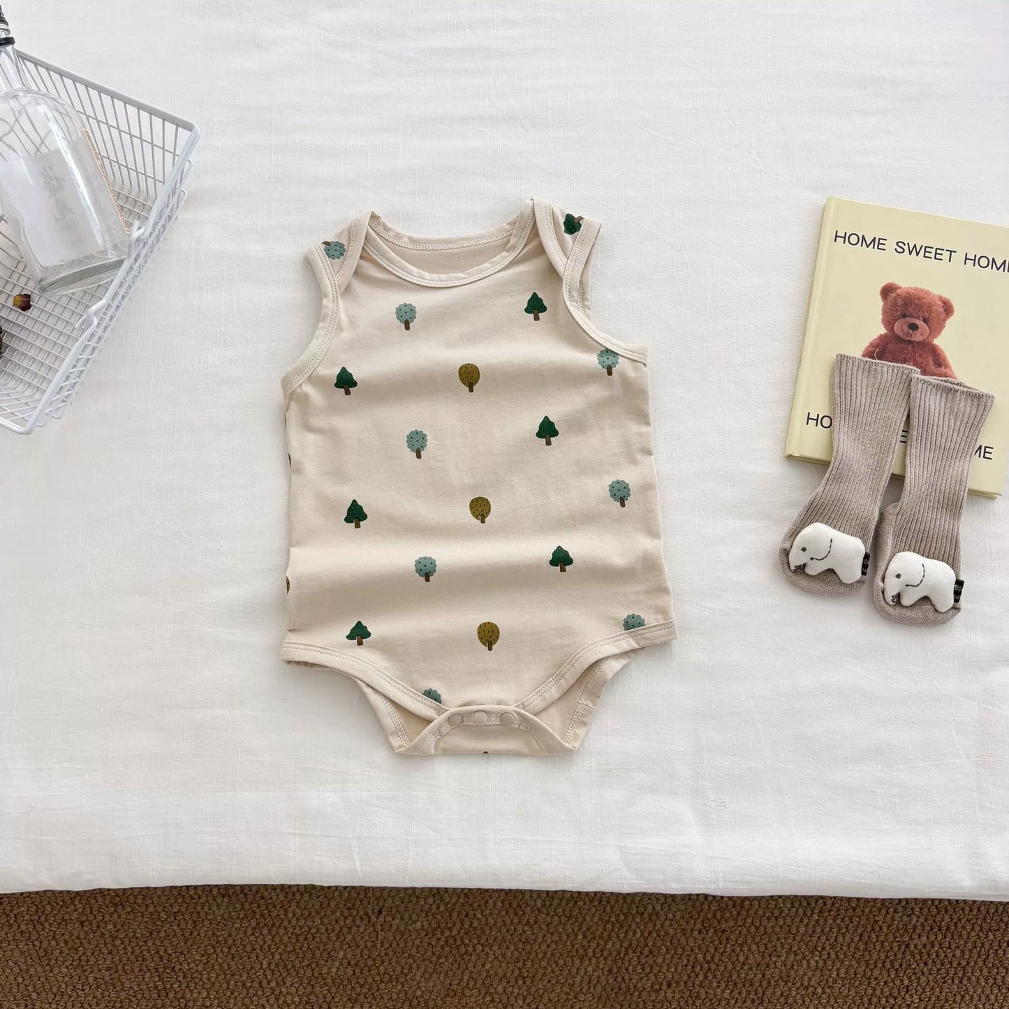 Summer Arrival Baby Unisex Casual Tiny Trees Pattern Sleeveless Onesies, MyKids-USA®, Baby One-Pieces, MyKids-USA -  -  -  -  -  -  - 