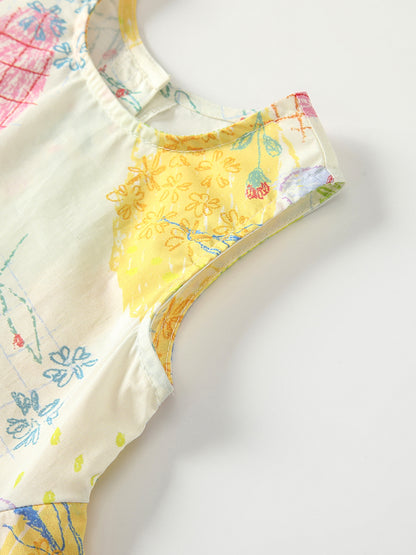 Summer Arrival Baby Girls Sleeveless Flowers and Plaid Pattern Dress, MyKids-USA®, Baby & Children's Dresses, MyKids-USA -  -  -  -  -  -  - .