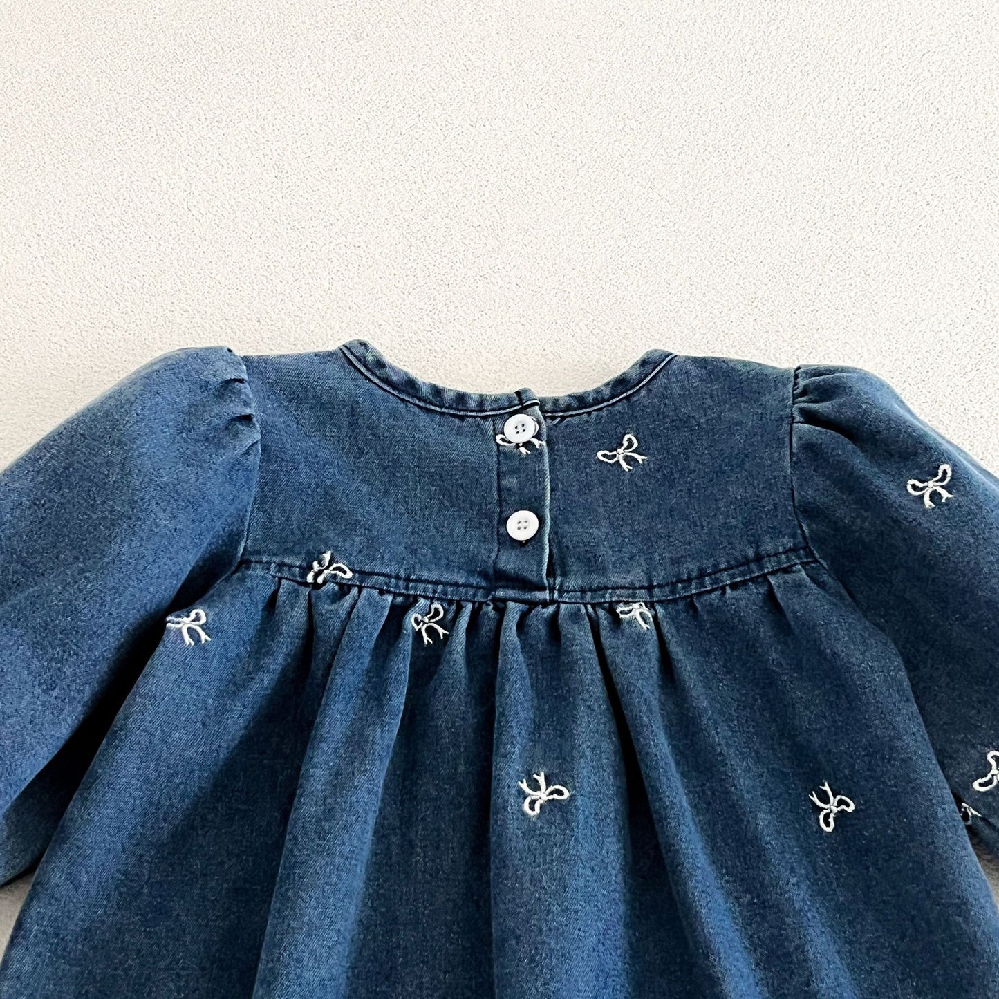 MyKids-USA® Autumn Embroidered Pattern Baby Kids Girls Princess Denim Dress