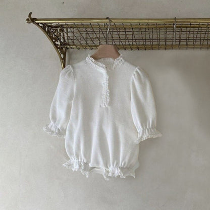 Autumn and Spring Arrival Baby Girls Solid Color Long Sleeves Lace Trim Bodysuit, MyKids-USA®, Bodysuits, MyKids-USA - Size/Age - 66 (3-6M) - Color - Beige -  -  - TR2601271126-B.