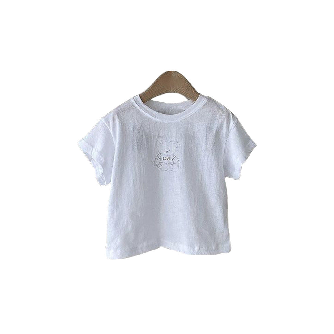 Summer Baby Kids Teddy Cartoon T-shirt in European and American Style